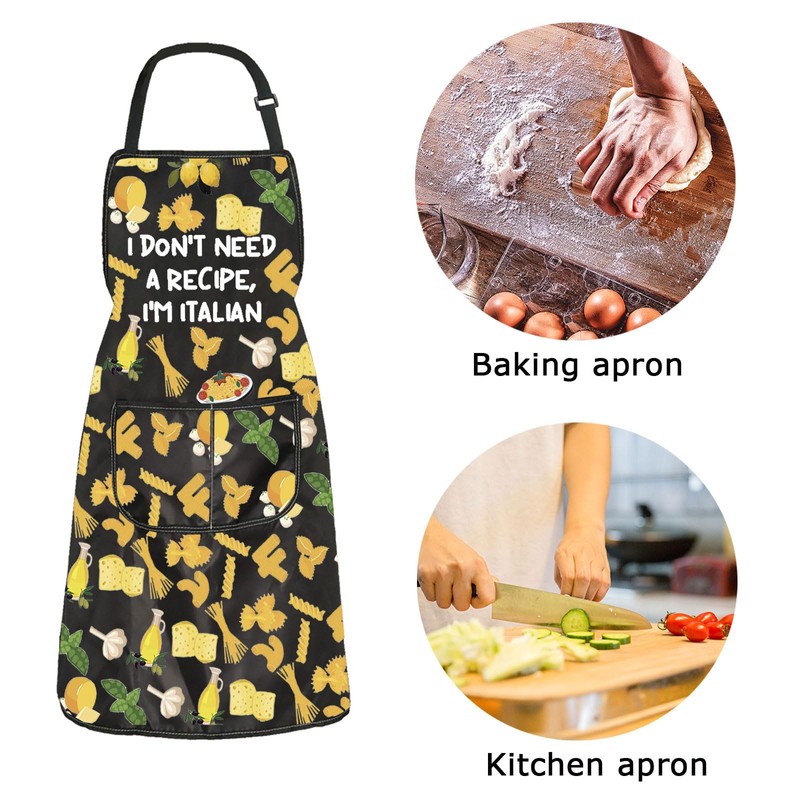 BAUNA Italian Food Kitchen Apron Chef Apron With Pocket I