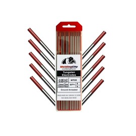 WeldingCity 10-pcs Premium TIG Welding Tungsten Electrode 2.0% (Red, EW-Th2) Rod Assorted Diameter 1/16" (5-pcs) and 3/32" (5-pcs)