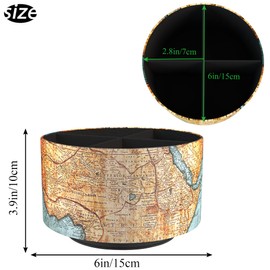 Czzmy Round Pen Holder, Leather, 360° Rotatable, Remote Control Holder, Rotating Bedside Table, TV Remote Control, Desk Organiser for Pens, Office Supplies, Storage Box (1 Vintage Card)