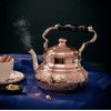 DEMMEX Handmade Engraved 1mm Thick Solid Uncoated Copper Tea Pot