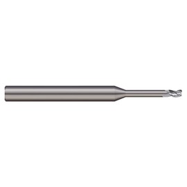 Micro 100 MEF-090-650-005 Corner Radius End Mill, .090" Cutter Dia, 1/8" LOC, .005" Corner Rad, .650" Reach, .086" Neck Dia, 2 Fl, 1/8" Shank Dia, 2" OAL, Uncoated