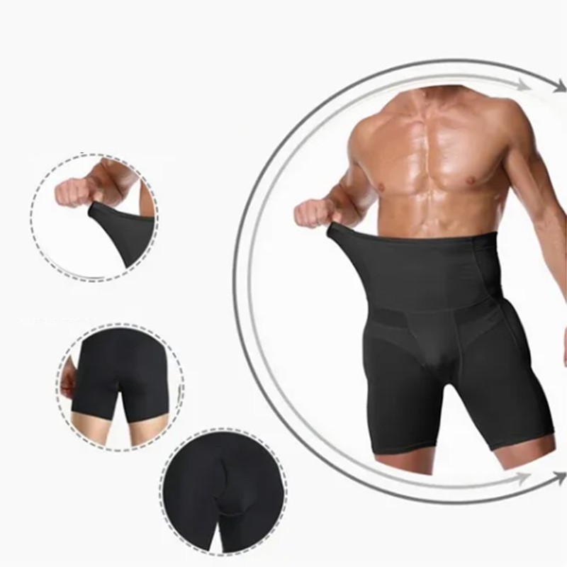 Men Tummy Control Shorts Soft Stretchy Breathable Men High Waist
