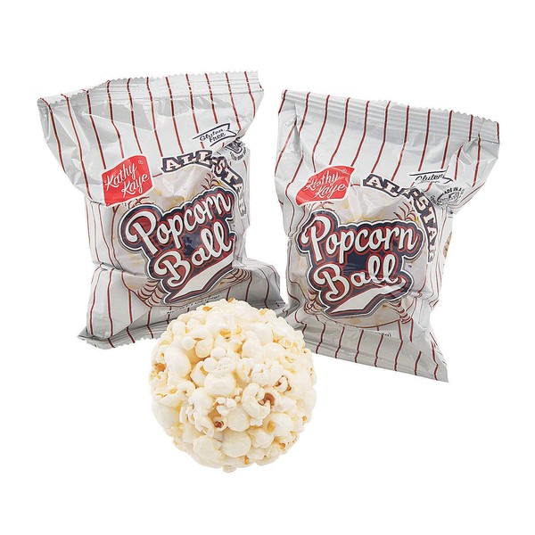 Fun Express Popcorn Balls - Elevate your Holiday Snacking with Popcorn Balls Individually Wrapped - Premium Pack of 18, Hassle-Free Holiday Treats - Freshly Made and Perfectly Portioned