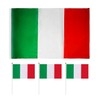 One Italian Flag, Three Italian Hand Flags with Posts, Rain
