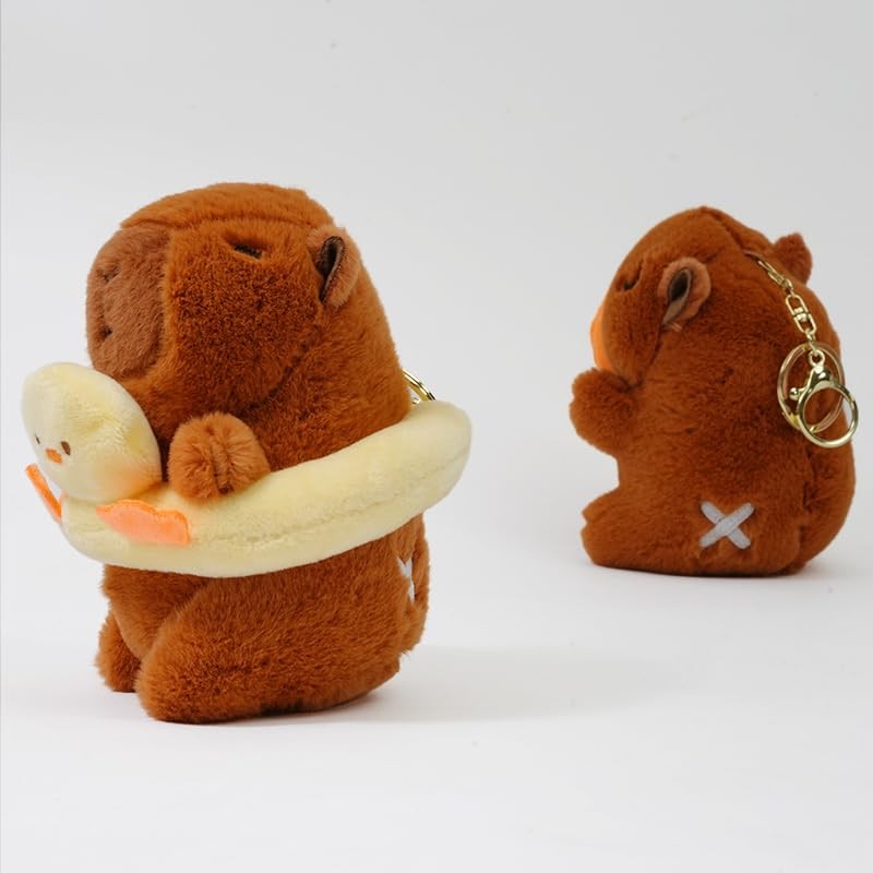 Clearstone Capybara Plush Keychain Chavimaru Swim Ring (Duck) 13cm Brown