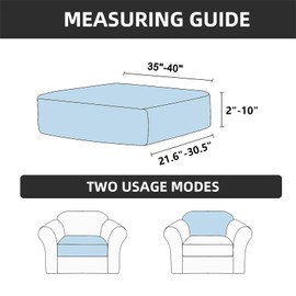 AIAMIXO Stretch Couch Cushion Covers Sectional Durable Seat Cushion Sofa Cover Sofa Cushion Protector Covers for Chair Loveseat Sofa Cushion （1 XL Packs,White