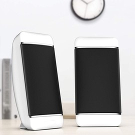 Accod PC Desktop Speaker Wired Computer Speaker USB Powered Portable Speaker Multimedia Desktop Speaker for Laptop/PC/Smart Phone and Tablet Computer(White)