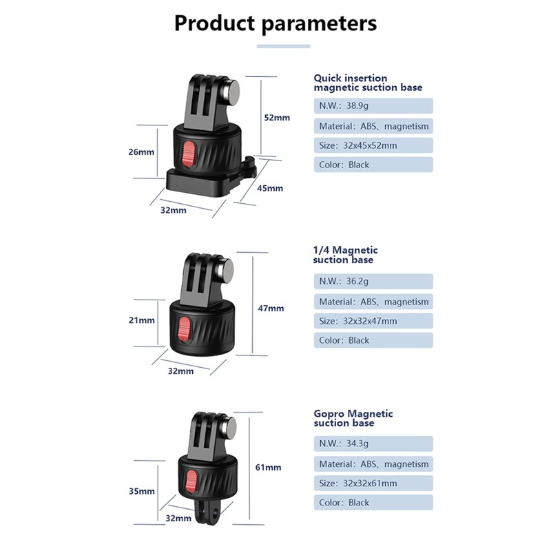 Magnetic Suction Adapter Tripod Adapter Quick Release Base Mount Action