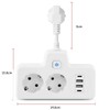 WEITINX Steckeradapter mit Touch-Nachtlicht, 2-Wege-Steckerverl?ngerung mit 2 Typ-C+2 USB-Anschl1ssen, EU-Steckdosenleisten-Wandsteckerverl?ngerung