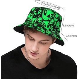 Dujunex Play Tricks Bucket Hat Chicken Summer Travel Beach Sun Hats Outdoor Cap for Women Man Green