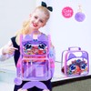 KLFVB 3PCS Girls Clear Bookbag, 15" Mermaid Transparent Backpack for