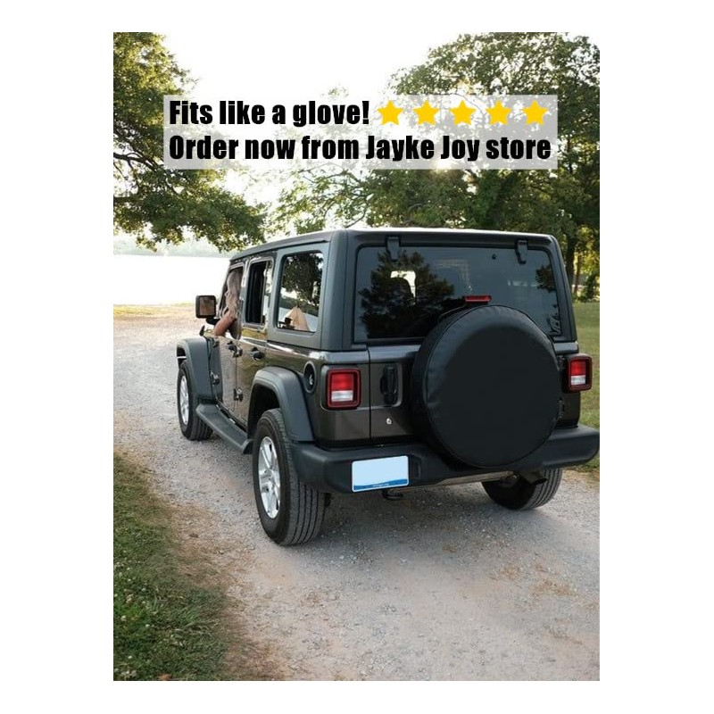 Spare Tire Cover, Black Wheel Cover Waterproof PVC Leather Dust-Proof