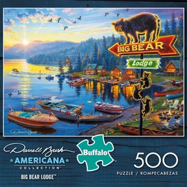 Buffalo Games - Darrell Bush - Big Bear Lodge - Rompecabezas de 500 Piezas