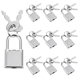 TIESOME 10 Pack Small Luggage Locks with Keys, Mini Padlocks for Locker Suitcase Gym Diary Jewelry Box Backpack Travel