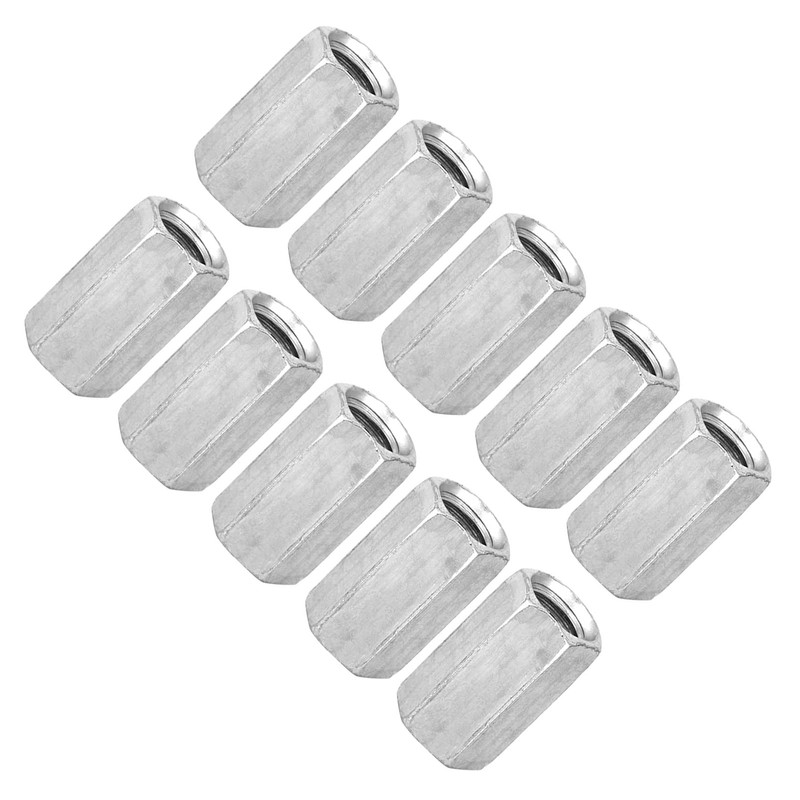 10Pcs M8 Tuerca de varilla larga Tuerca de acoplamiento hexagonal
