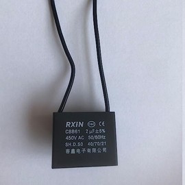 CompStudio 1PC 450V 2UF CBB61 Terminal Ceiling Fan Motor Running Rectangle Capacitor 2 Wires