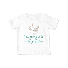 cute & funny I'm going to be a Big Sister Pretty Swan - baby birth pregnancy Baby, Infant, Toddler, Kids Shirt (White, 4T Toddler Shirt)