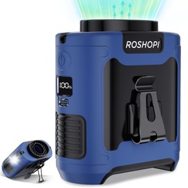 2025 AI Portable Fan Rechargeable -10000mAh, 40H Work Time with 5 Speeds 16000RPM Strong Airflow, Personal Waist Fan with Flashlight for Clip On Belt, Neck, Desk, Outdoor Indoor Jobsite Camping Travel