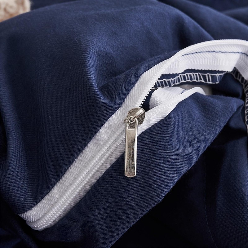 Gezu Bed Linen 135 x 200 cm Cotton Navy Blue
