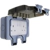 Waterproof Outdoor Double Switched Power Socket IP66 2 Gang Electrical