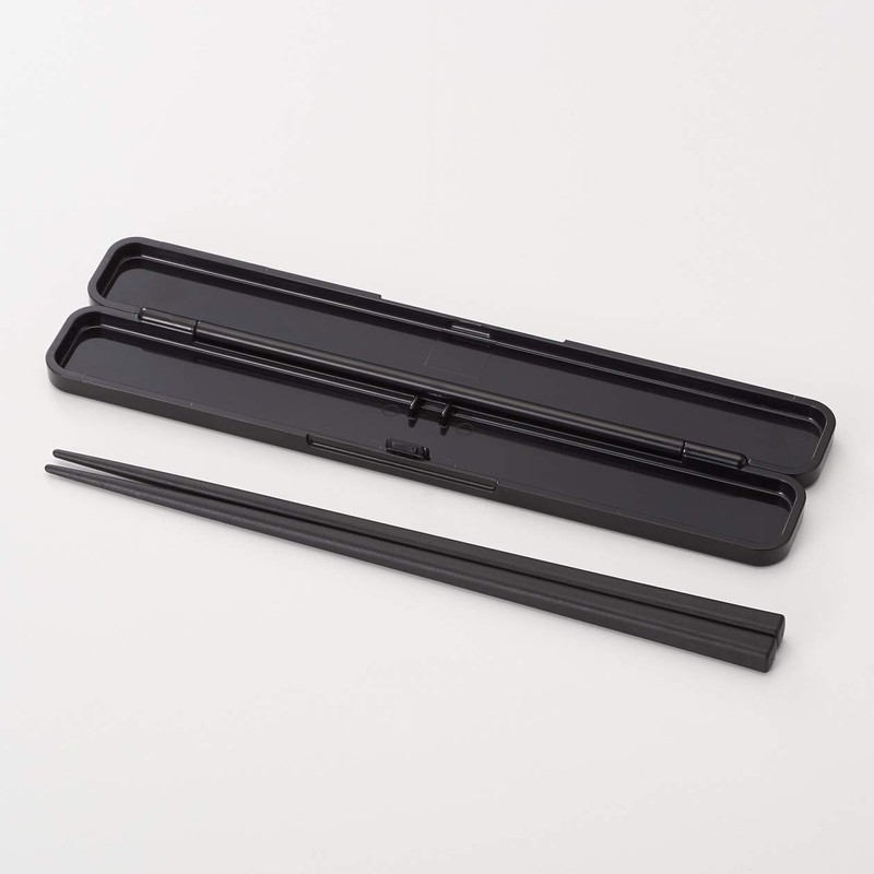 Muji 02181215 Chopsticks Set, Black, Width 7.9 x Depth 1.2