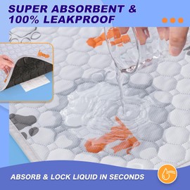 WanpeeGoo Washable Pee Pads for Dogs, 2 Pack Absorbent Reusable Training Dog Pads Pet Puppy Pads, Non-Slip Potty Pads for Whelping, Playpen, Crate, Bed, Orange, 32"x52"