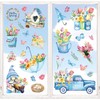 JarThenaAMCS 9 Sheets Spring Summer Tulip Window Clings Blue Gnome