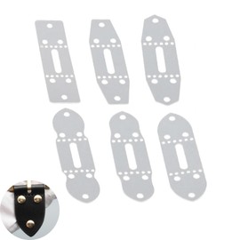 ArrErr 6 Types Leather Belt Hole Template Position Line Ruler Guide Acrylic Mold Set for DIY Belts Making Billet Buckle Head End Straps Craft Stitching Punch Tool Pin 40mm, White