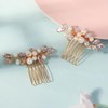 2 Piece Pearl Wedding Hair Comb Crystals Pearls Clips Bridal