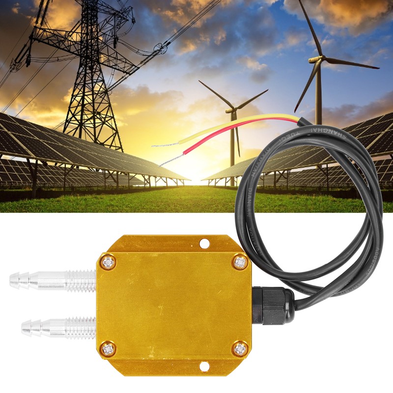 Wind Pressure Transmitter Yellow Micro Pressures Differential Sensor DC24V 4‑20mA0-100kpa