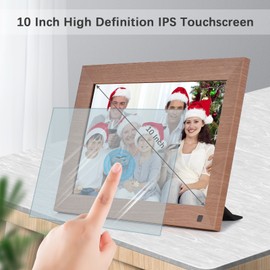 Andoer 10 Inch WiFi Digital Photo Frame Smart Digital Picture Frame Wall Mountable 1280*800 IPS Touchscreen 16GB Storage Auto Rotation Share Photos via APP with Backside Stand Christmas Gift