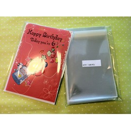 UNIQUEPACKING 100 Pcs 6 1/2 x 9 1/2 Clear Resealable Cello/Cellophane (6.5x9.5) Bags Good for 6x9 Items