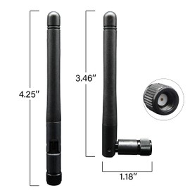 Rydocyee WiFi Antenna PC Bluetooth Antenna Dual Band 2.4Ghz 5Ghz 3dBi RP-SMA Male (with No Pin) for Gaming Motherboard, RV Camera, PCIE M.2 Wireless Card, Router - 2 Pack