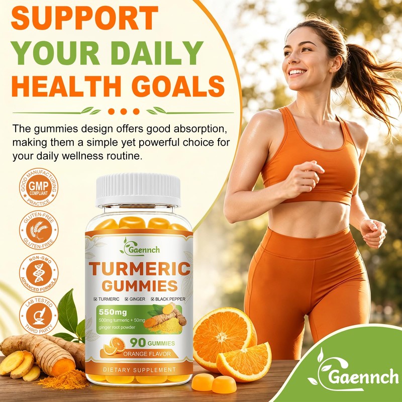 Turmeric and Ginger Gummies (2 Pack) with Black Pepper for