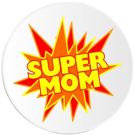 Super Mom - 3 Pack Circle Stickers 3 Inch - Mother's Day Mommy Mama