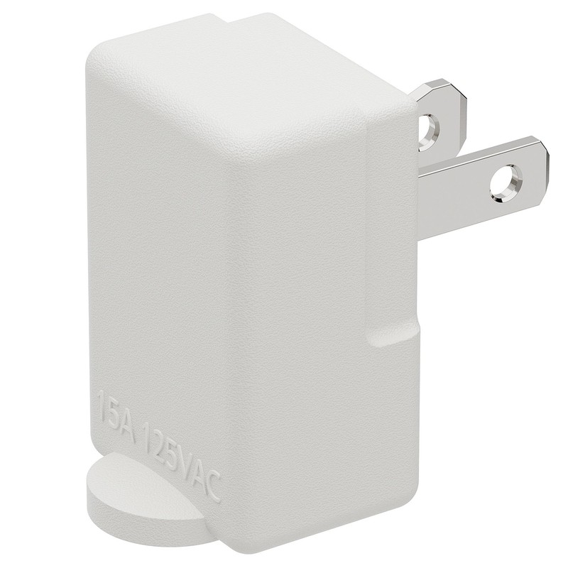 Polarized 2-Prong L Type Adapter, Vertical Right Angled Down Angle