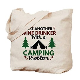 CafePress Wine Drinker Camping Tote Bag Reusable Natural Beige Canvas Shopping Bag