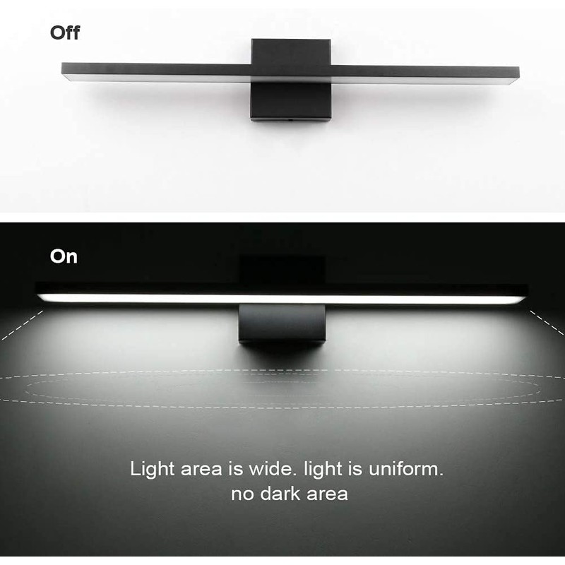 Ralbay 24in Dimmable Black Vanity Light with Remote Control Color