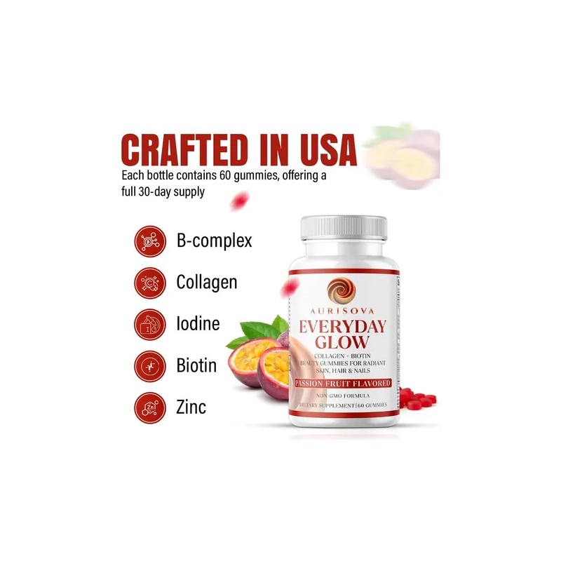 Aurisova Gomitas Cabello Piel Uñas Biotina 6000 Mcg