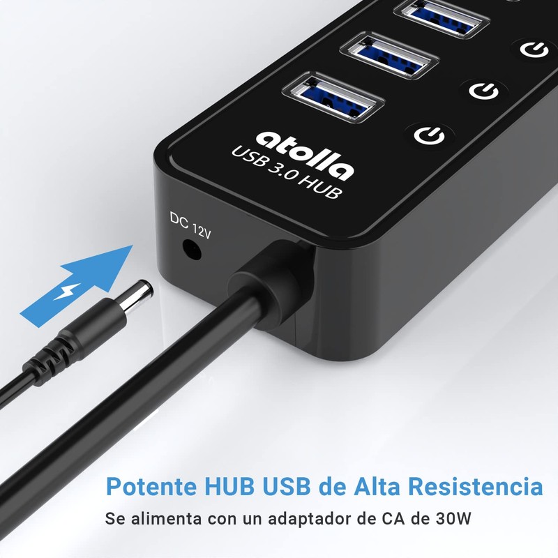 atolla Hub USB 3.0, 10 Puertos Multi USB 3.0 Hub