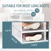 WAYTRIM Modern Clear White Foldable Boots Storage Box, 8 Pack