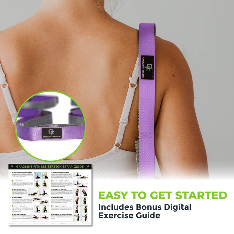 Gradient Fitness Stretching Strap for Physical Therapy, 12 Multi-Loop Stretch