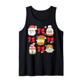 Santa Claus Granny Claus Gnome Elf Christmas Pajama Matching Tank Top