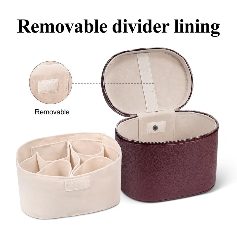 Makeup Bag, Travel Cosmetic Bag with Removable Divider, Portable Make