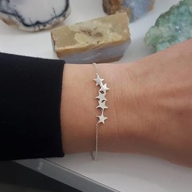 TseenYi Boho Star Bracelet Anklet Silver Star Chain Bracelet Vintage Star Bracelet Tiny Star Bracelet Minimaliast Chain Bracelet Jewelry for Women and Girls Gifts
