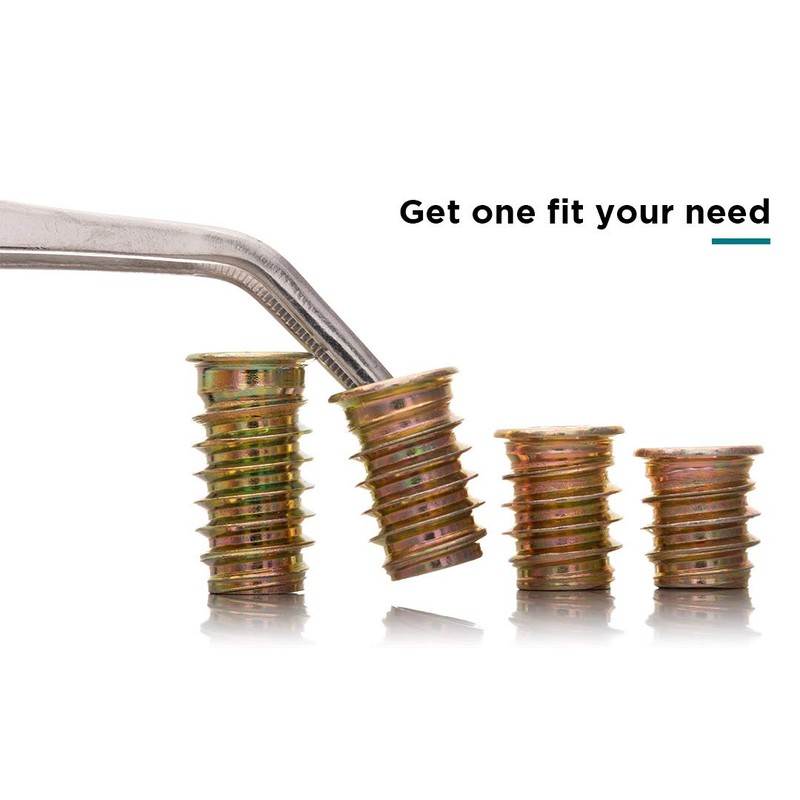 YoiYee Wood Furniture M8 x 25 mm Threaded Insert Nuts