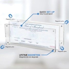 Mammoth DuraClear 4x10 Acrylic Frame - Frameless Panoramic Picture Frame & Cosmetology License Frame Display - Sleek, Modern Long Picture Frame Design for Elegant Decor (5 Pack)