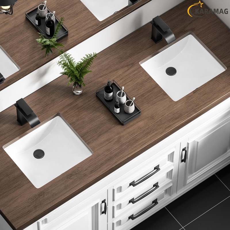 KARAMAG 14 Inch Small Undermount Bathroom Sink Rectangle Undermount Sink