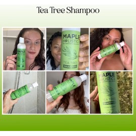 Pure Tea Tree Oil Shampoo for Dandruff Jojoba Rosemary Argan Oil Itchy Scalp Best Selling Sulfate Free Natural Hair Care for Oily Greasy Flaky Hair Scalp Therapy Color Safe Treatment Soft Shiny Hair