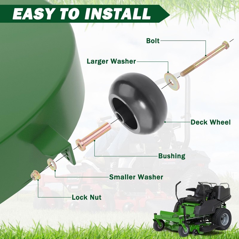 CheeMuii 8 Pack Lawn Mower Deck Wheel Kit Heavy-duty Mower